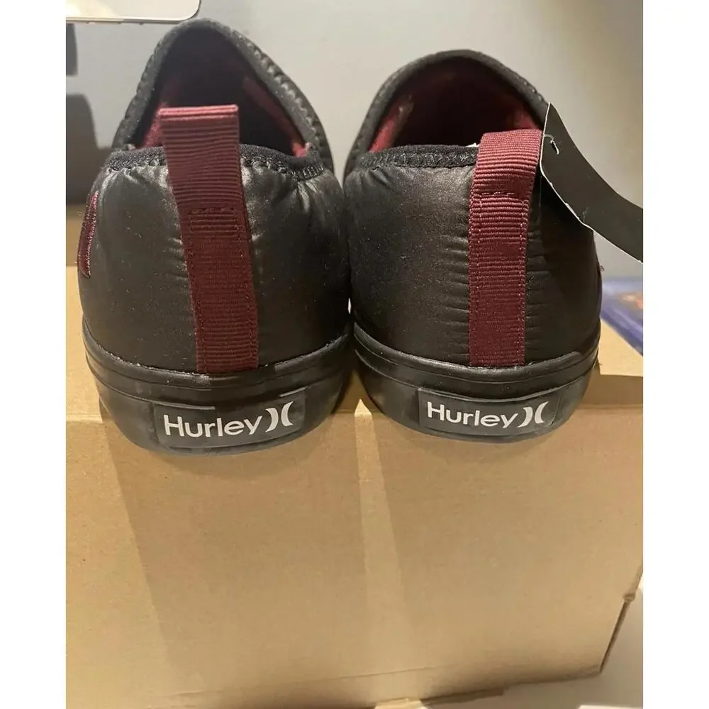 Hurley Puff Chukka Puffy Slip On Shoes Loafers Men's Sz 8.5 NWT Black/burgundy - Picture 3 of 6